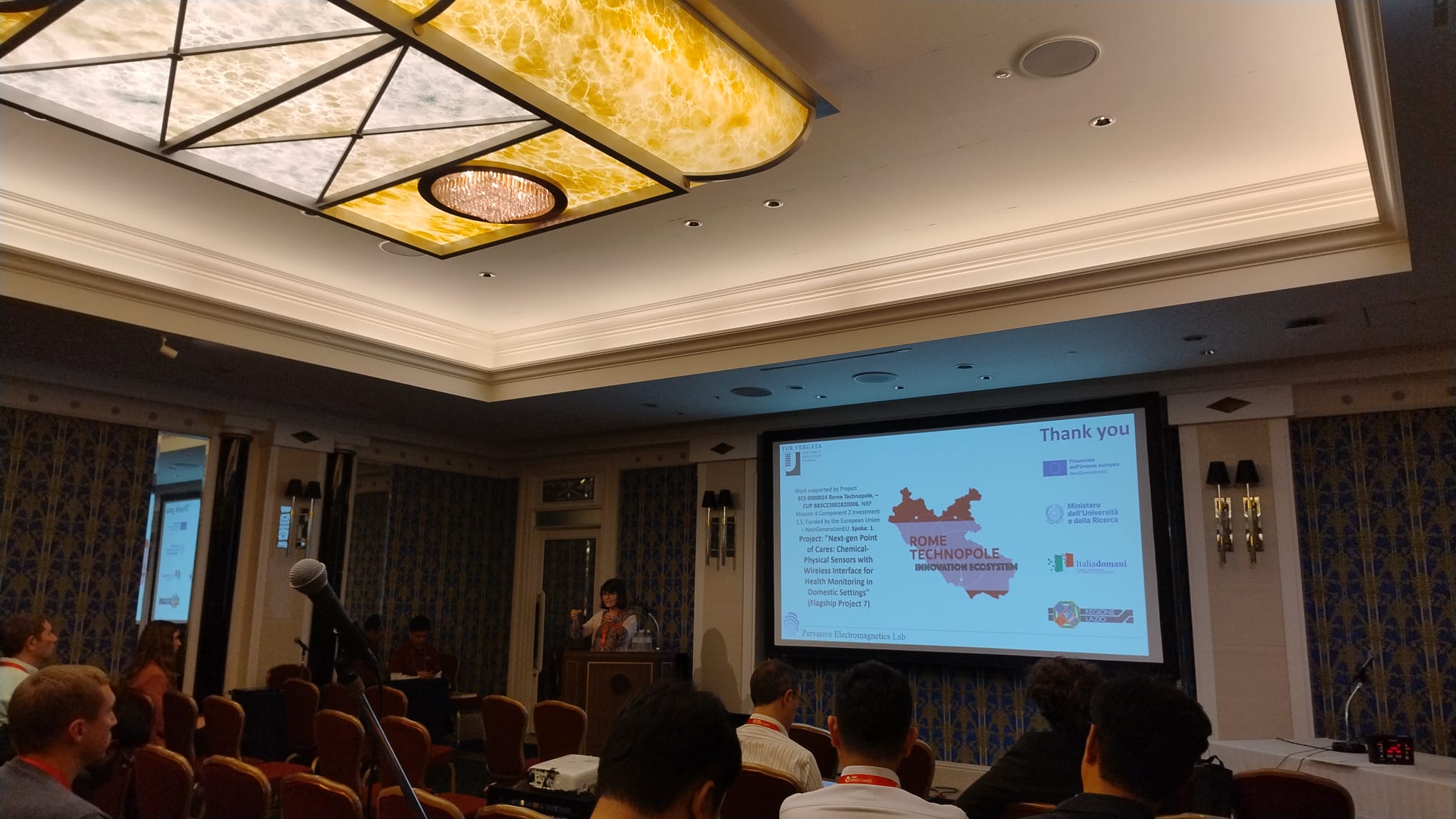 Professor Occhiuzzi presenting the work in Japan.